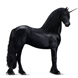unicorn de călărit negru