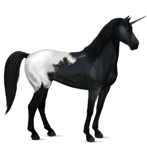 unicorn de călărit frizian negru