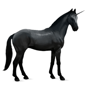 unicorn de călărit negru